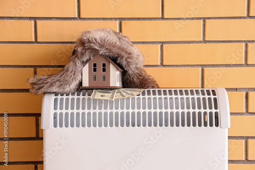 house model with warm hat a...