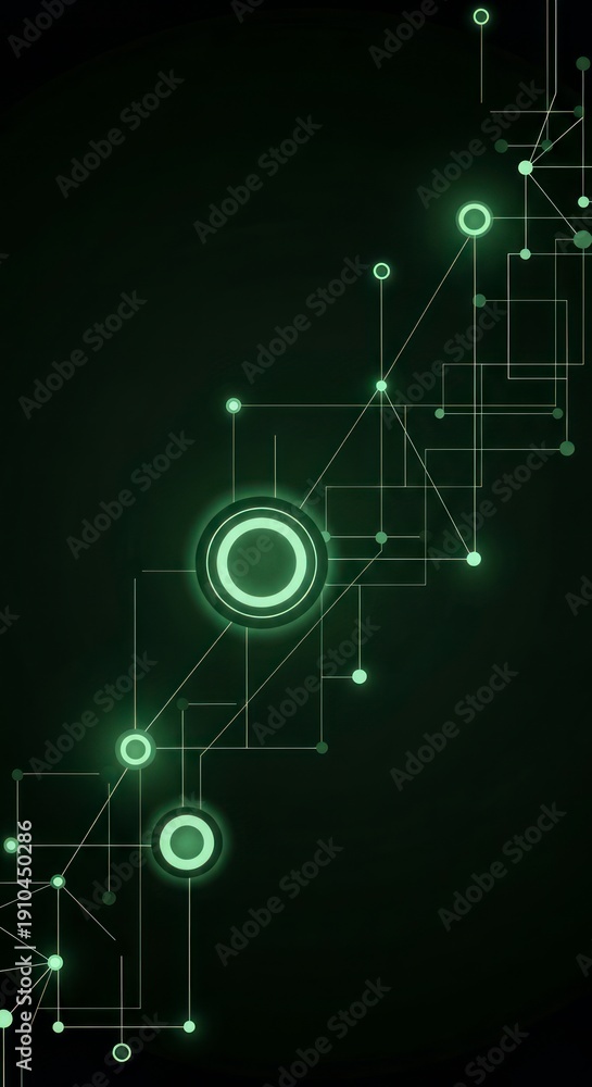 Fototapeta premium Abstract Network Connections with Neon Nodes.