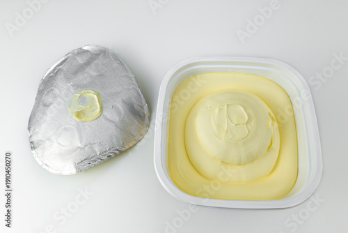 New open Margarine on a white