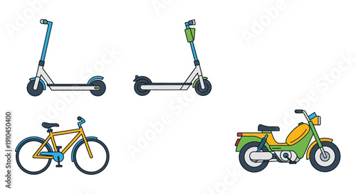 Electric Scooters Bicycle and Moped Transportation Options.