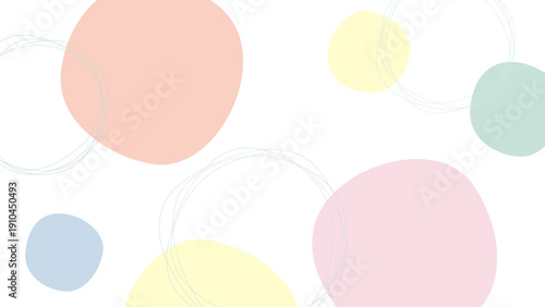 16:9背景、カラフル背景、幾何学模様、丸模様、壁紙、横長、bg、background
