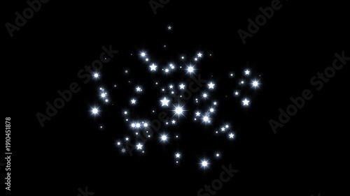 4k magic tail sparkling glitter star trail loop animation, fairy glitter sparkle blinking particles on black screen, white shining star light, magic sparkles, glitter,  seamless looped festive shining