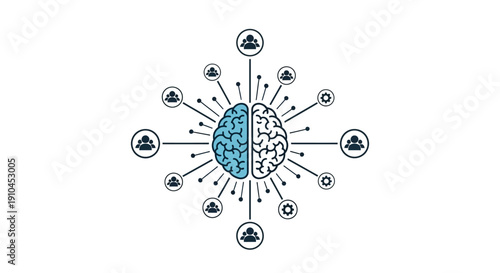 Digital Brain Network Connections Artificial Intelligence Concept.