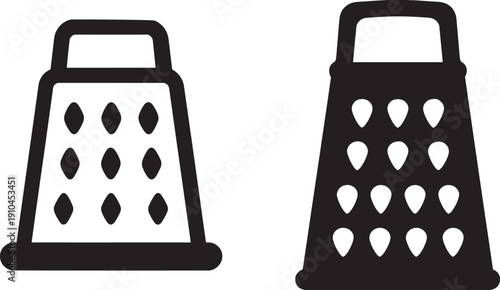 Kitchen Cheese Grater Silhouette Vector Icon set Kitchen Tool Illustration or Cooking Culinary and Food Prep Graphics