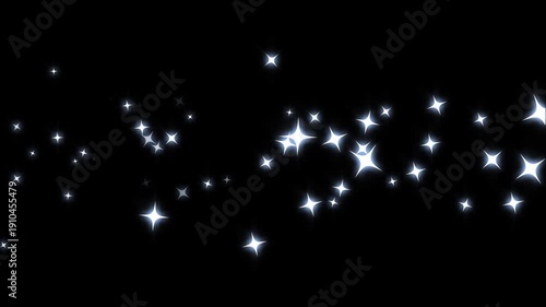 4k twinkling starry night sky with glitter shine particles, magic sparkles glitter line stars, glowing fairy dust line burst, sparkle pop-up animation, seamless loop motion on black screen