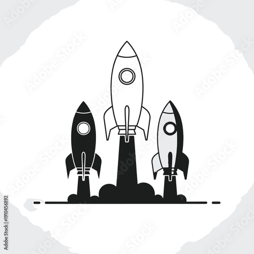space shuttle rocket launch vector illustration