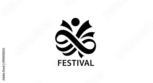 Festival logo design with abstract shapes and flowing lines.