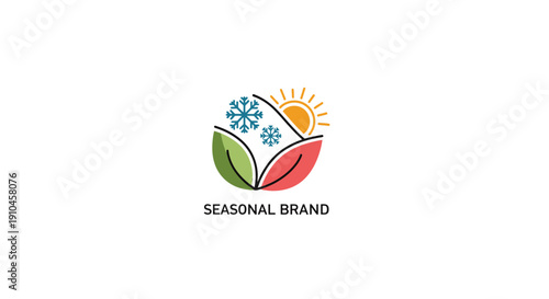Seasonal Brand logo with leaves and weather elements.