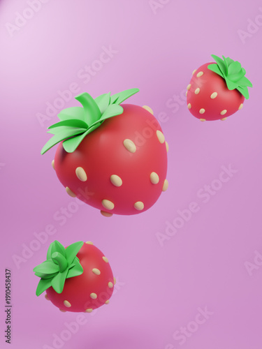 Strawberry 3D art