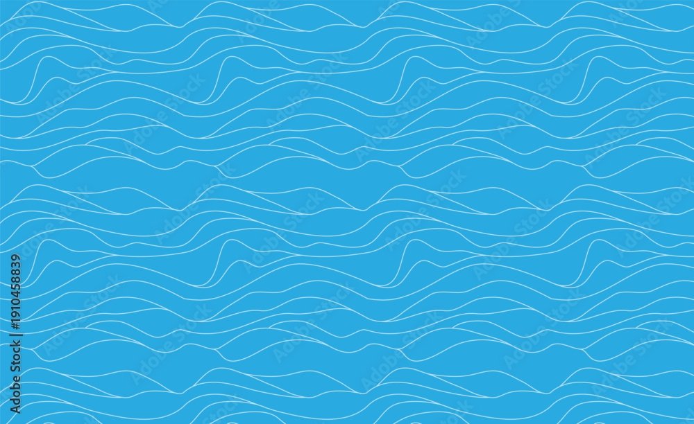 Obraz premium Seamless white line wave pattern. Blue Water waves. Wavy line vector flat