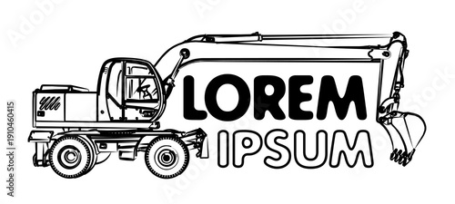 The symbol of a big wheeled excavator.
