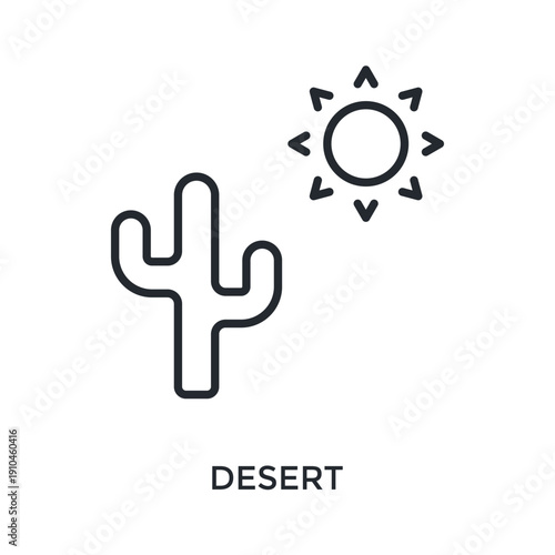 Desert Icon Outline Style. Vector Illustration For Graphic Design