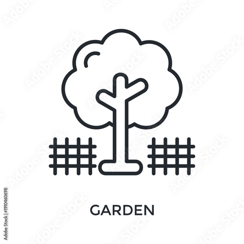 Garden Icon Outline Style. Vector Illustration For Graphic Design