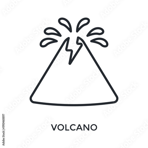 Volcano Icon Outline Style. Vector Illustration For Graphic Design