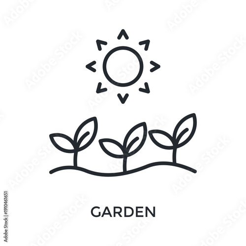 Garden Icon Outline Style. Vector Illustration For Graphic Design