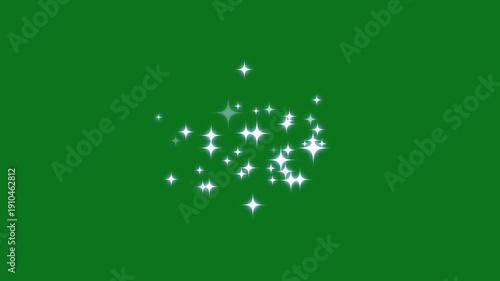 Glowing glitter burst sparkle animation on green screen, twinkle star, Magic glitter sparkle trail, blinking retro vector stars, twinkling starry night sky, glow twinkle movement timeline. 4k