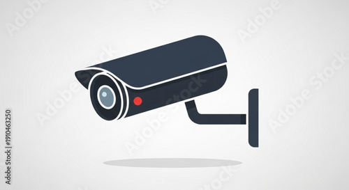 Security camera with red indicator light on white background symbolizing surveillance and safety