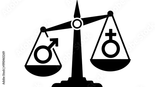 Gender Equality Symbol on a Balance Scale.