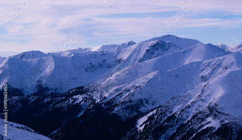 Mountain peak snow-capped mountains snow rocks landscape