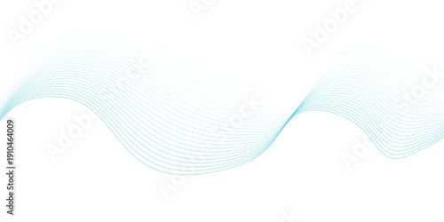 Abstract light blue digital wave or sound frequency visualization made of small dots