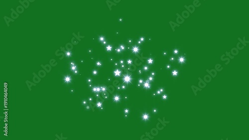 Glowing glitter burst sparkle animation on green screen, twinkle star, Magic glitter sparkle trail, blinking retro vector stars, twinkling starry night sky, glow twinkle movement timeline. 4k
