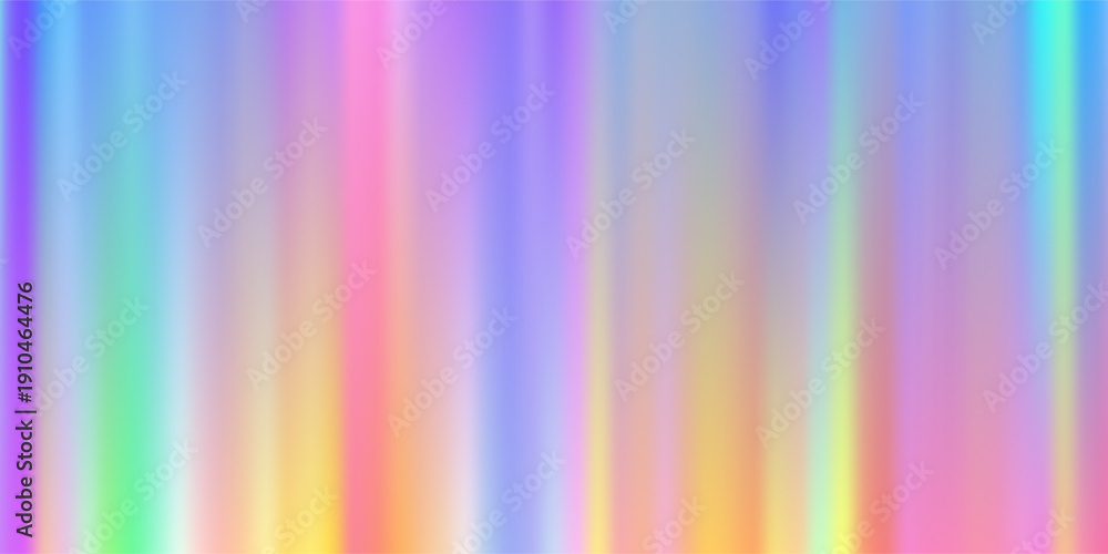 Obraz premium Abstract gradient background with holographic rainbow colors and flowing silk texture. Modern 3d design with soft pearl light and vibrant blue patterns for posters. Vector illustration.