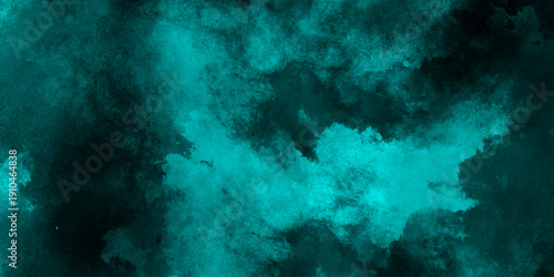 abstract cloud and vapor texture background. Black and blue smoke aquarelle smudge illustration smooth grungy smokey light pastel colors ink glow. Teal color powder explosion	