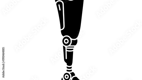 Prosthetic Leg Icon Silhouette Vector Illustration.