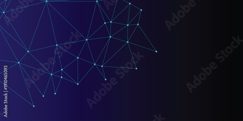Abstract blue digital network connection background with glowing dots and lines, technology concept