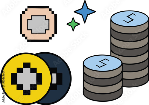 Eight bit gold coins transformed into discount tokens for sales