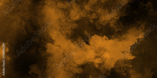 Eerie black background with billowing orange smoke on black background. old style dark orange grunge texture, brush painted . Old and grainy orange paper texture, vector,	

