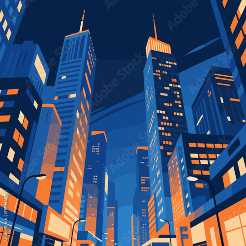 Vibrant Neon Cityscape at Night