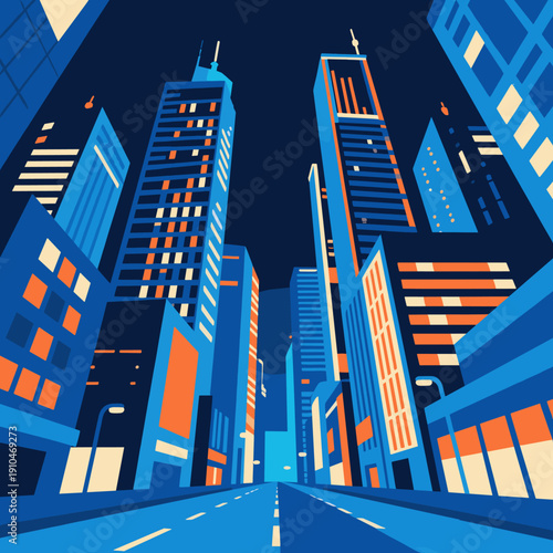 Vibrant Neon Cityscape at Night