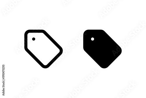 Black and white price tags on white background.