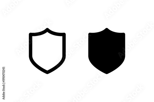 Black and white shield icons with minimalist design.