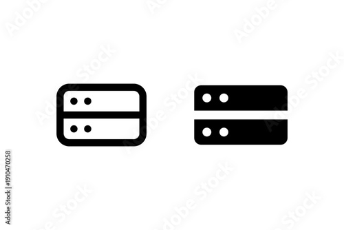 Simple icons of servers on white background.