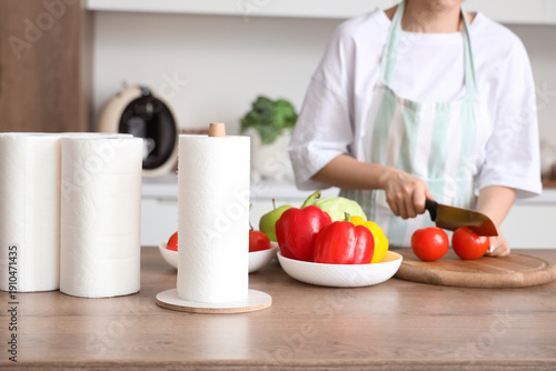 Paper towels with vegetable...