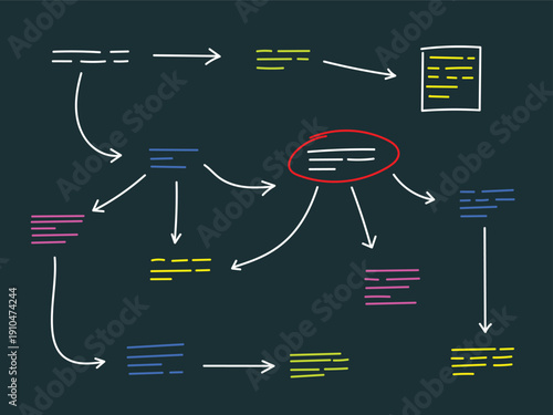 Scheme plan list, process flow diagram illustration