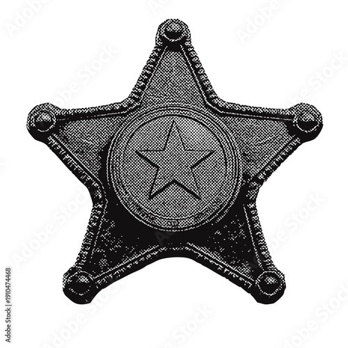 wild west sheriff badge. western vintage halftone grunge vector design element