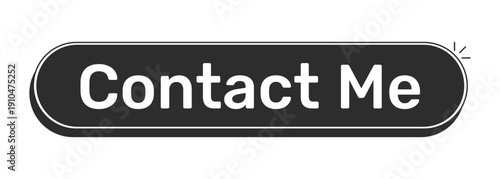 Contact me rounded modern black UI element. Email message communication request. Business reach out. Website mail. Monochrome clickable button. Flat web CTA with white bold text. Rubik font used