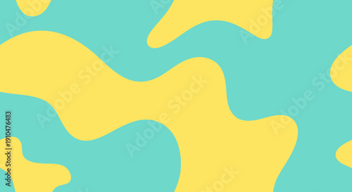 Abstract yellow and blue organic shapes background.