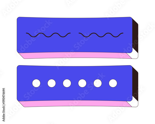 Username and password fields 2D cartoon object. Rectangular input boxes. Secure login credentials. Digital web form interface isolated element flat vector clip art on white. Spot illustration