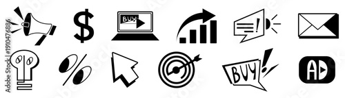 Marketing business. Marketing icons vector. Creative design.