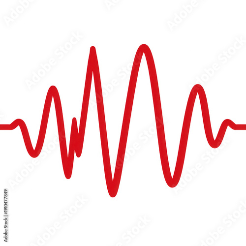 Red Sound Wave Graphic Isolated