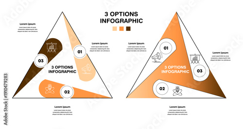 Vector circle arrows triangle infographic, cycle diagram, graph, presentation chart. Business concept with 3 options, parts, steps, processes. vector editable 