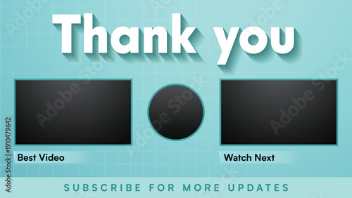 Simple clean white youtube outro end card background template