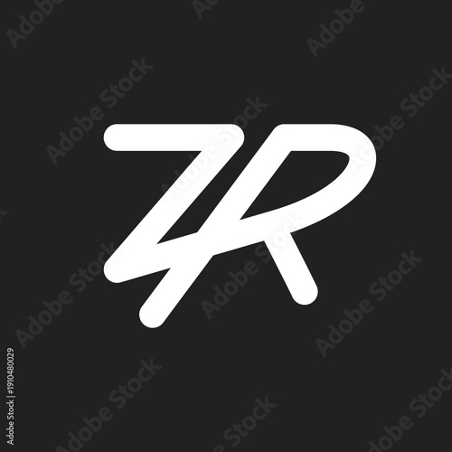 Modern ZR Letter Monogram Logo Design Vector Illustration for Branding and Identity