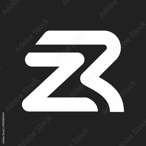ZR Monogram Logo Design with Modern Intertwined Letters