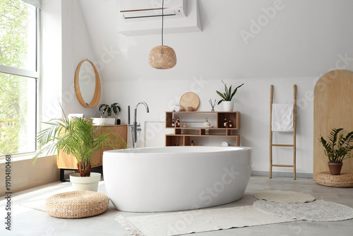 Interior of light bathroom ...