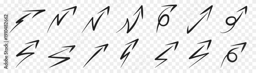 Hand drawn doodle arrow set